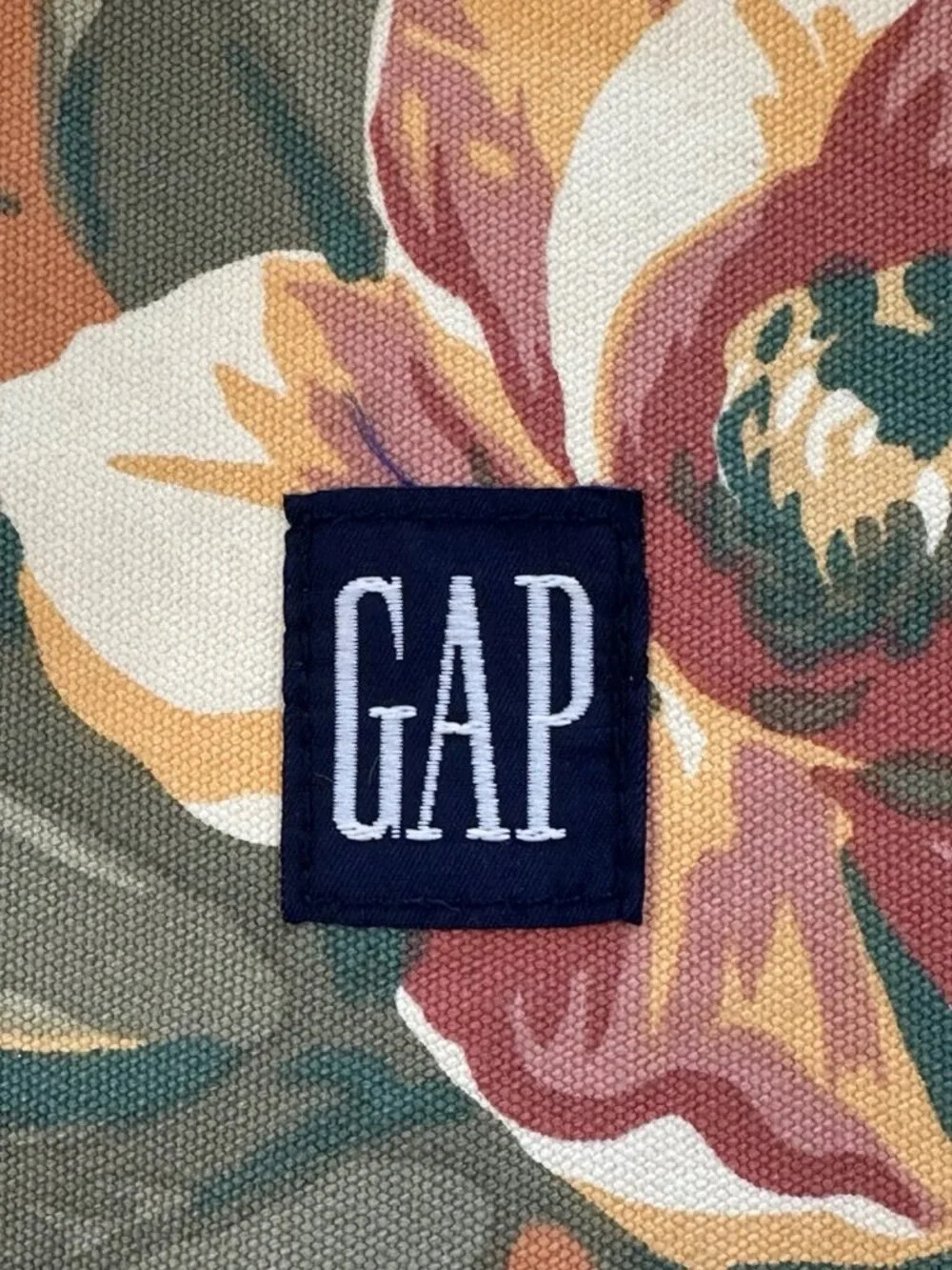 🌸 Vintage GAP Floral Canvas Weekender Duffel Tote Bag Cottagecore 80s 90s Boho